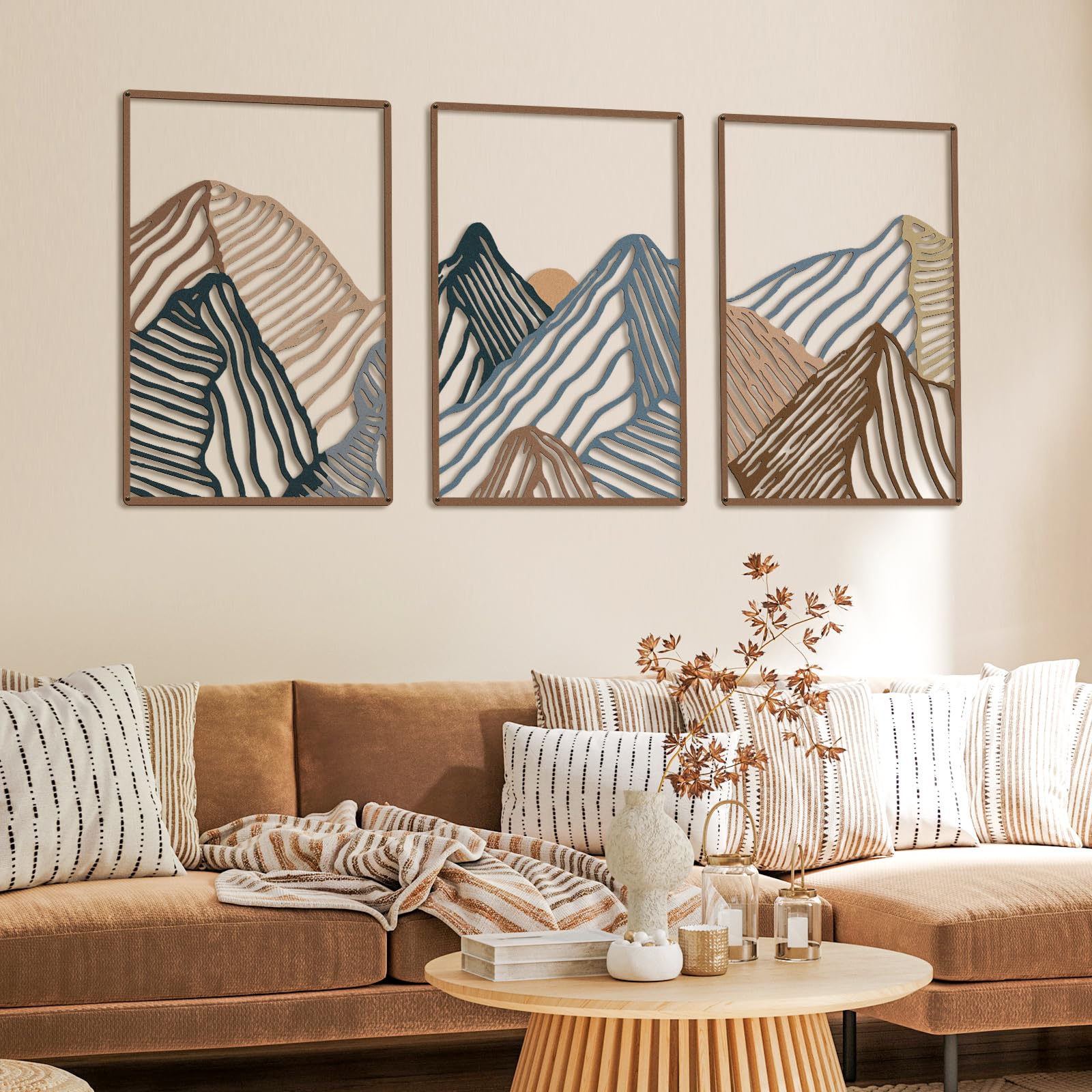 Amazon.com: Peryiter 3 Pcs Metal Wall Art Decor Landscape Mountain